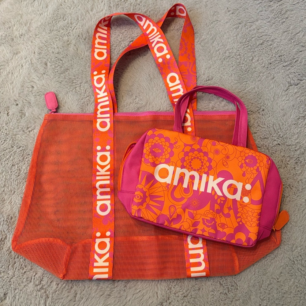 Amika Orange and Pink Bag Duo